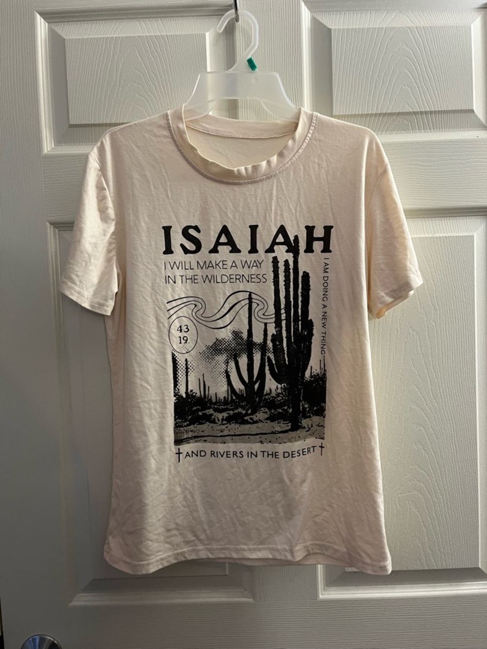 Isaiah Graphic Desert Tee - Cream with Black Print